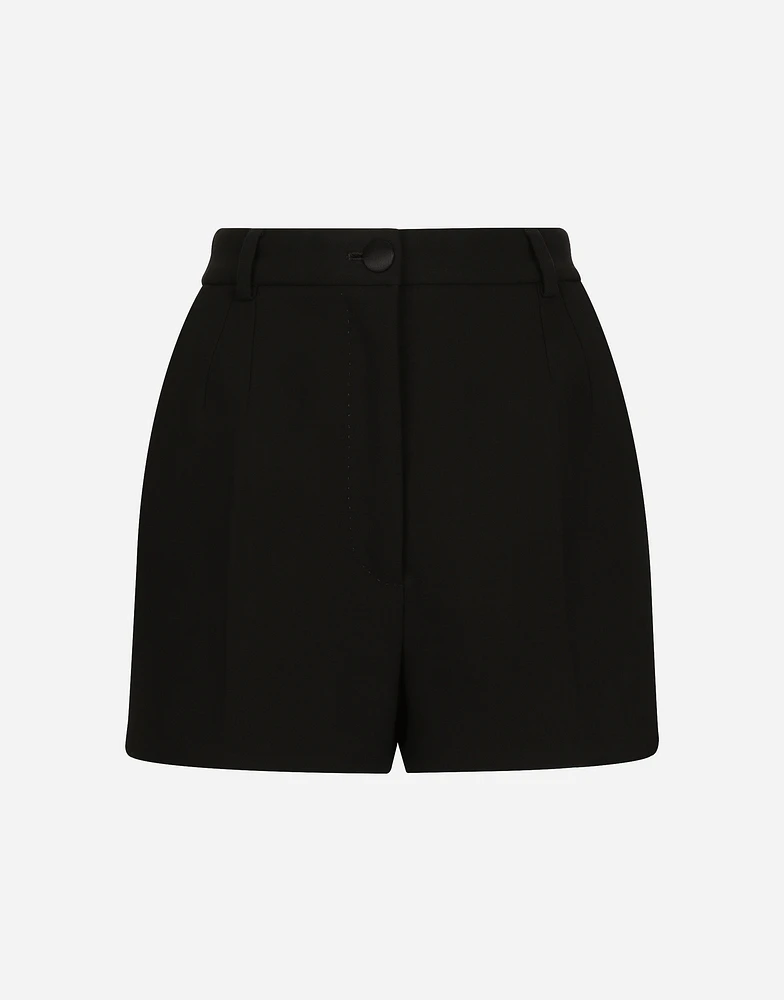 Double wool crepe shorts