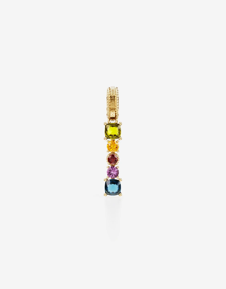 Charm I Lettering 18-carat yellow gold and multicolored gems