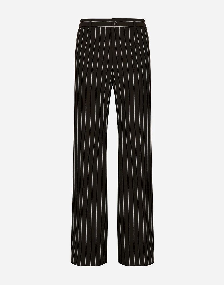 Tailored pinstripe wool pants