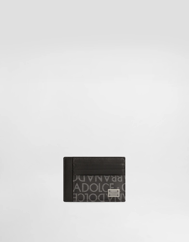 Coated jacquard card holder