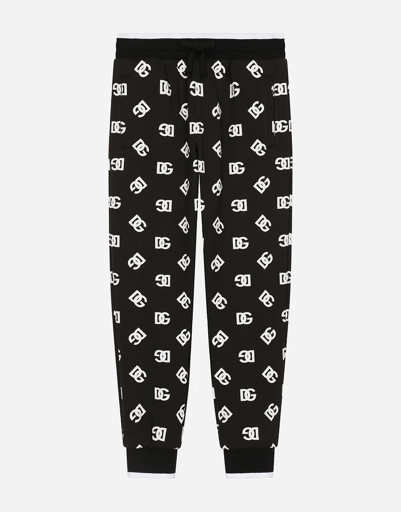 Jersey jogging pants with DG logo print