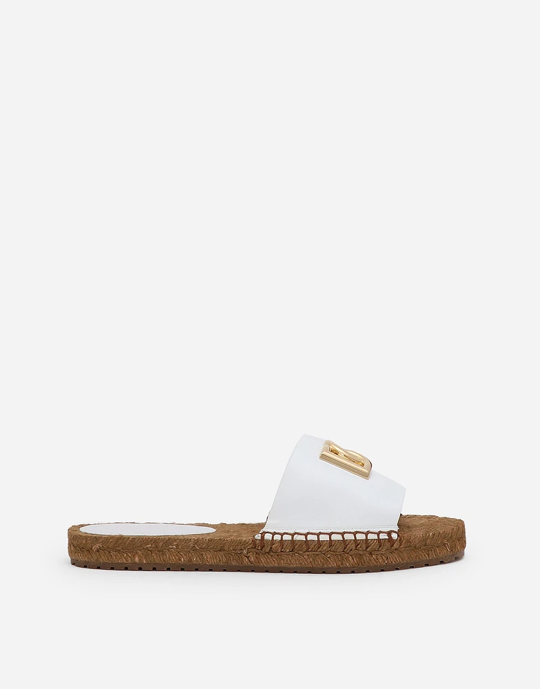 Nappa leather espadrille sliders with DG logo