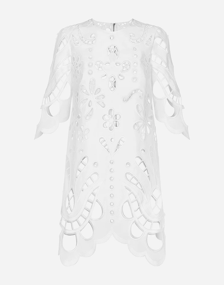 Cotton midi dress with cut-out detailing