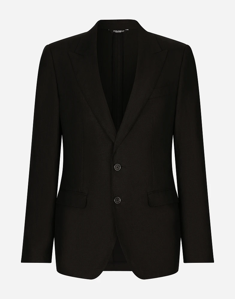 Single-breasted linen Taormina jacket