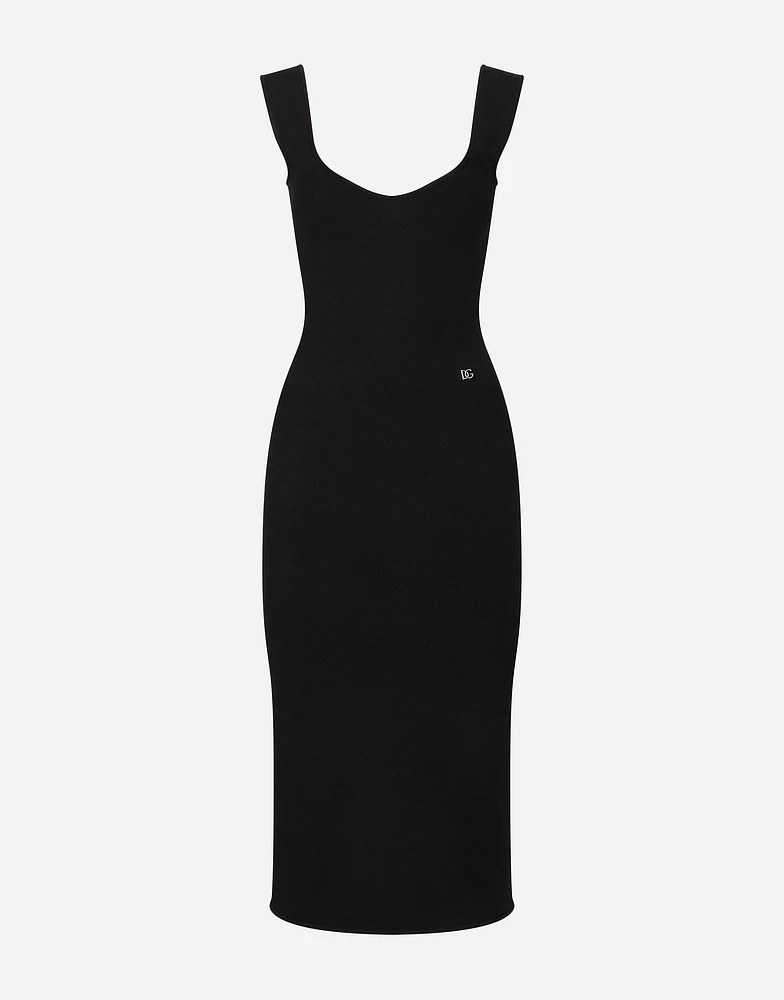 Sleeveless viscose knit dress
