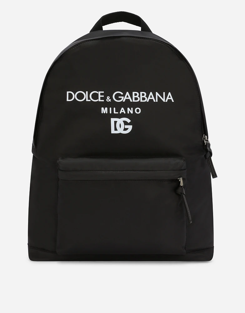 Nylon backpack with Dolce&Gabbana Milano print