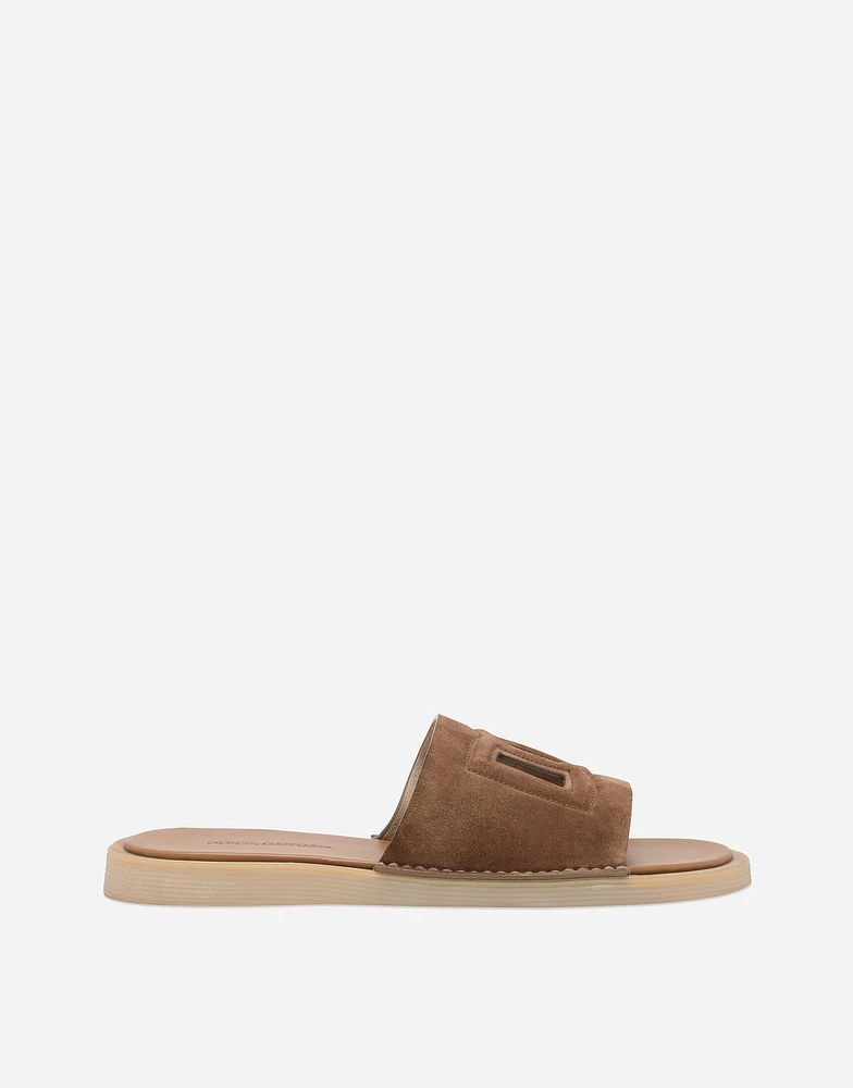 Suede sliders