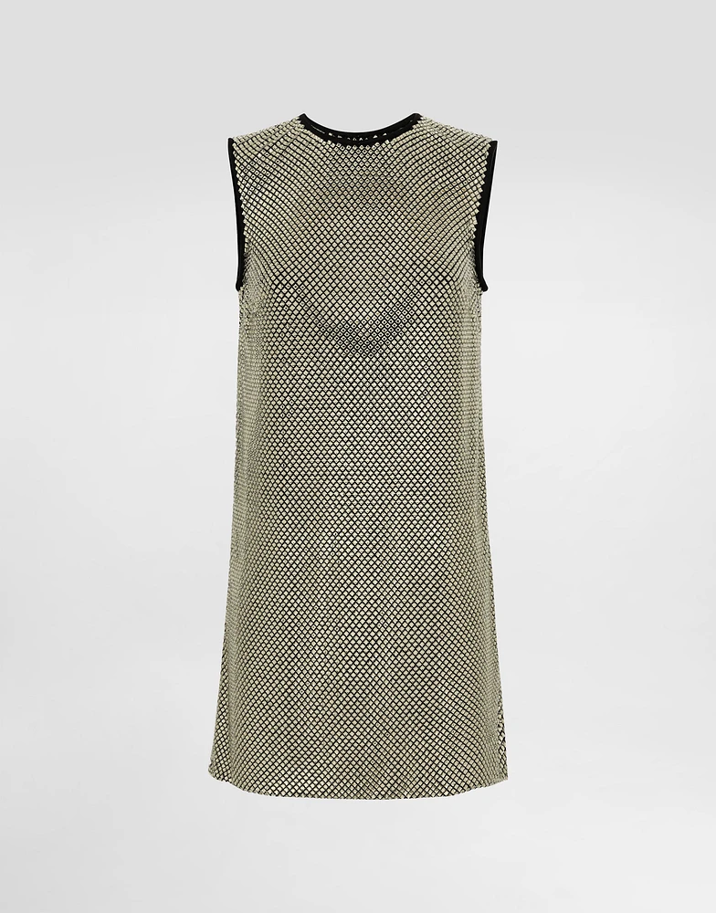Short crystal mesh dress