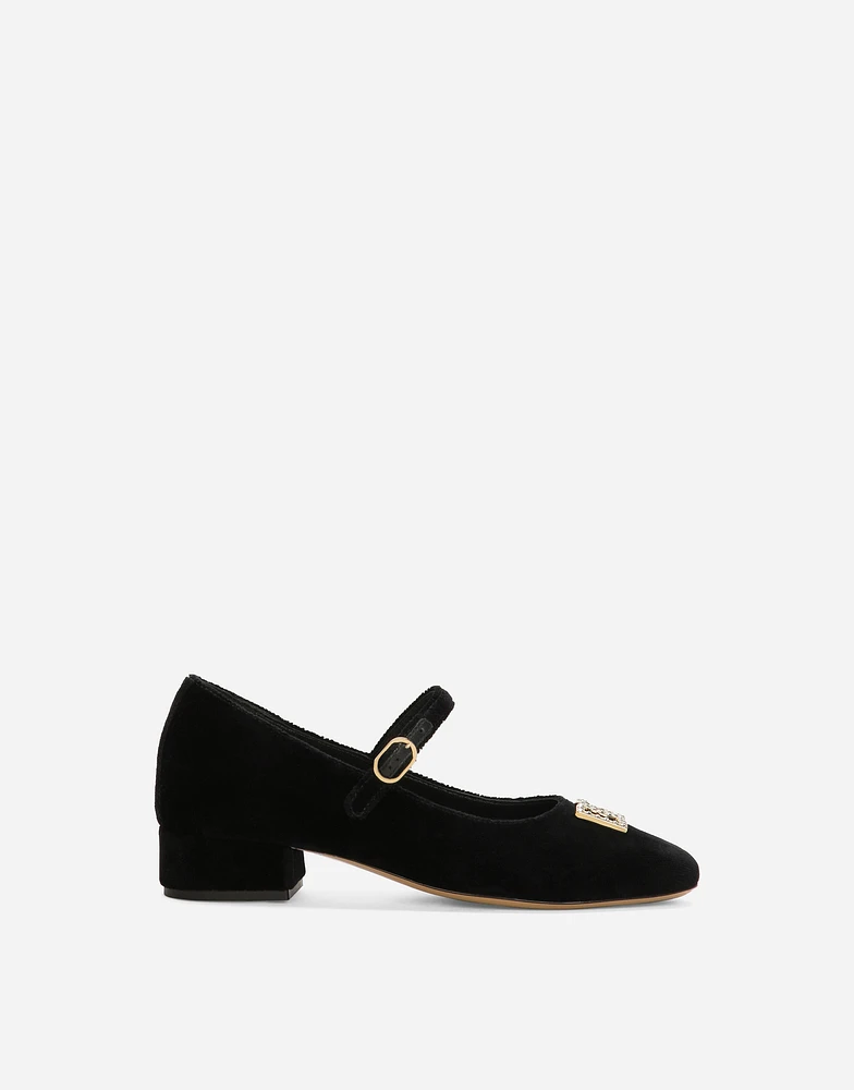 Velvet Mary Janes
