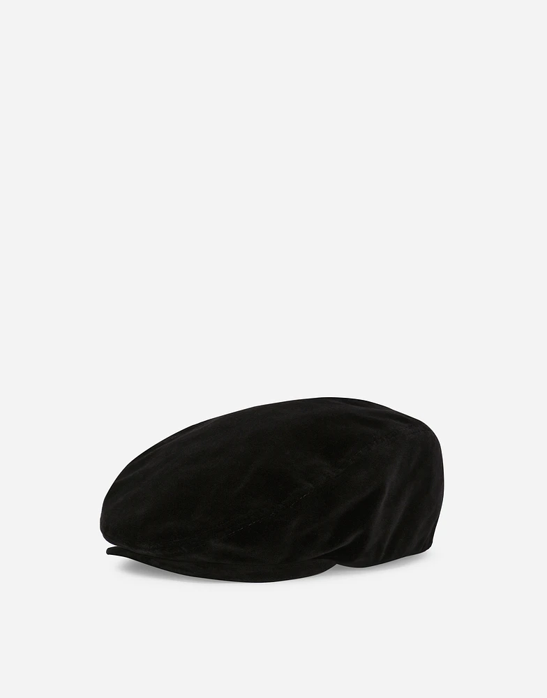 Velvet flat cap