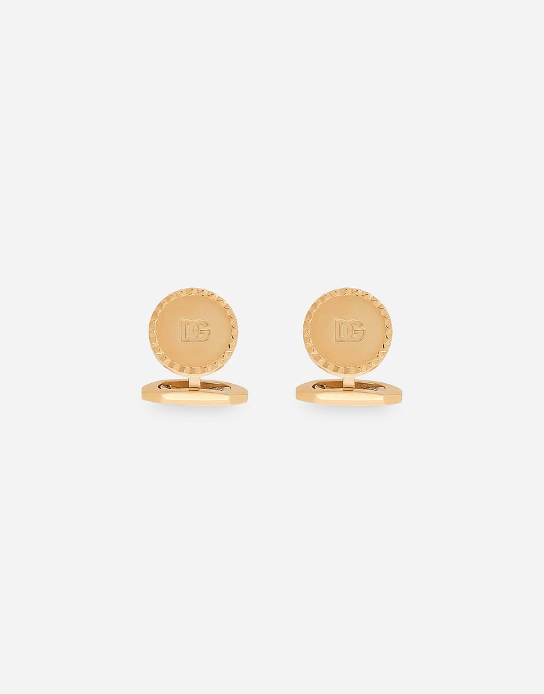 Round cufflinks with DG logo