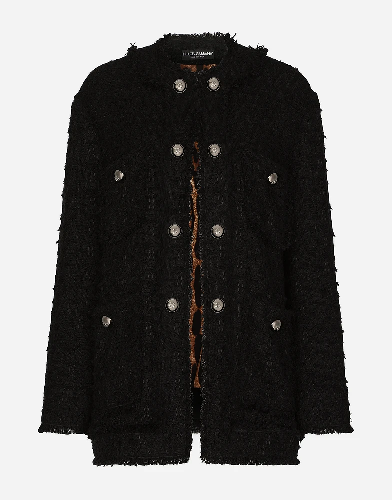 Single-breasted rush-stitch jacket