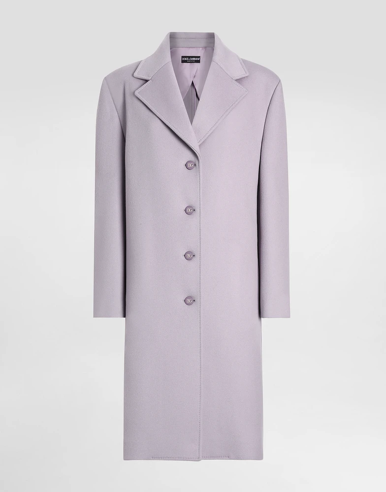 Single-breasted cashmere baize coat