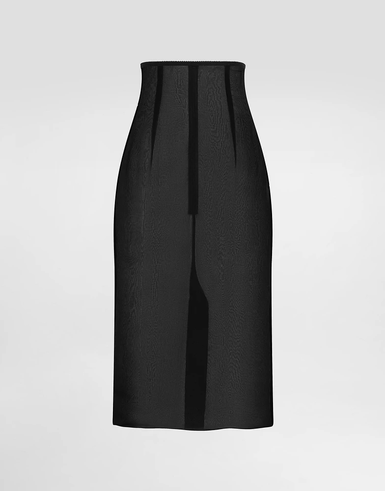Chiffon voile calf-length skirt