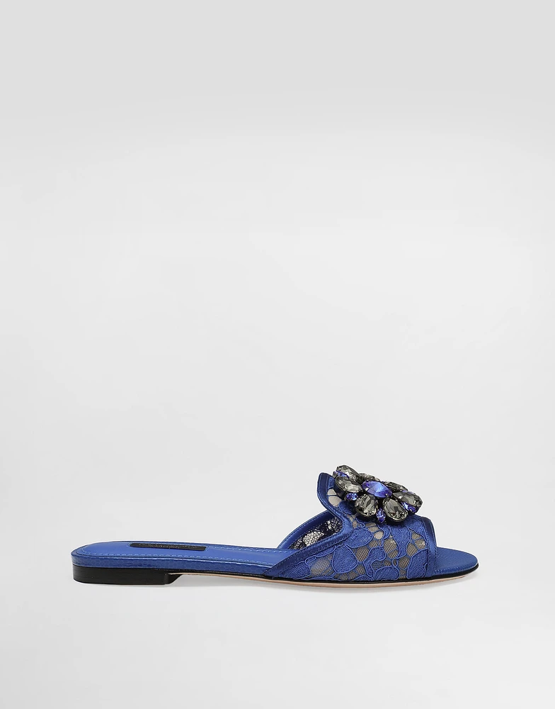 Slippers lace with crystals