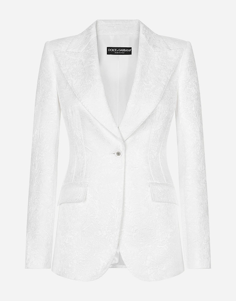Single-breasted brocade Turlington blazer