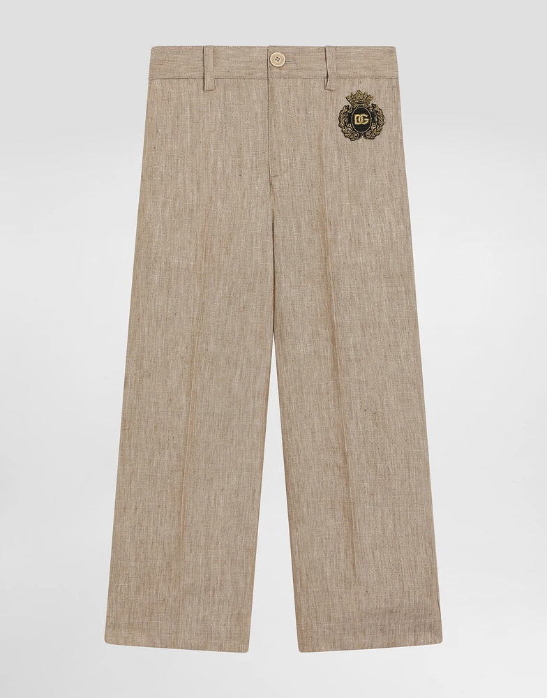 Twill pants with patch