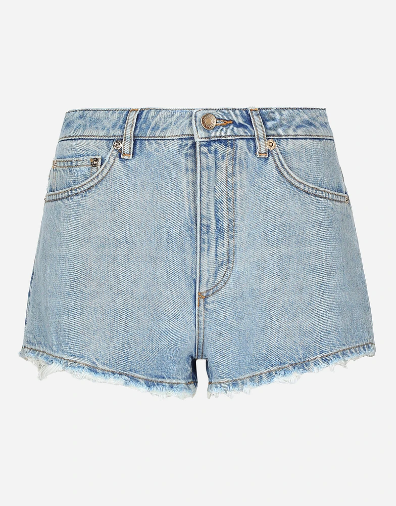 Cotton denim shorts