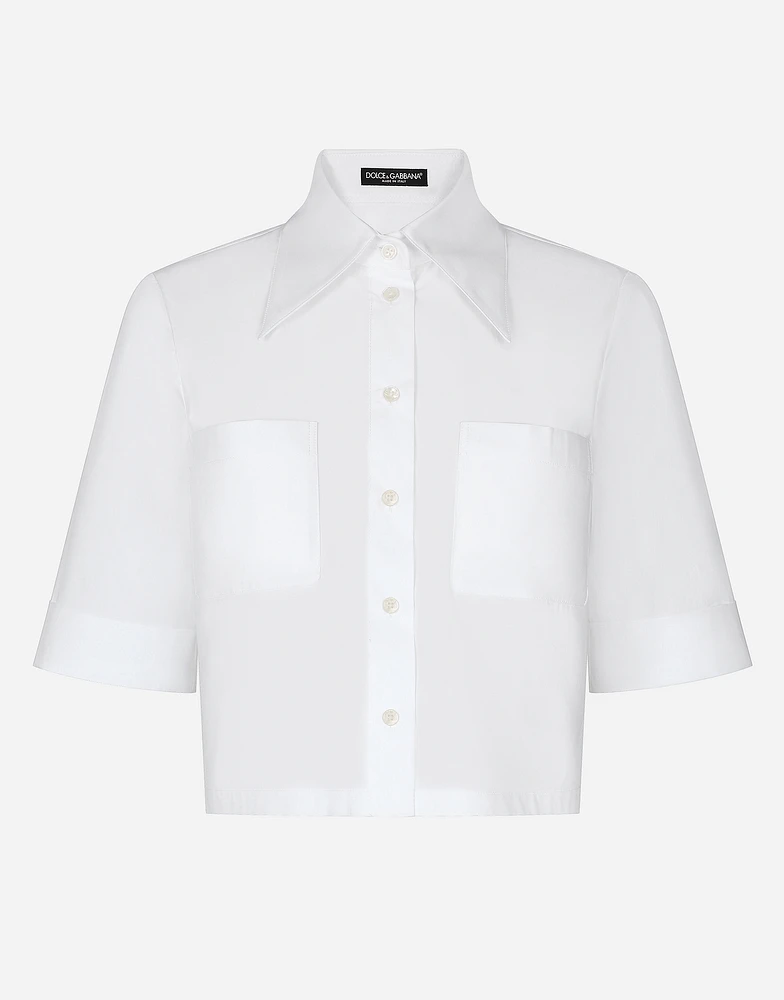 Cropped cotton shirt