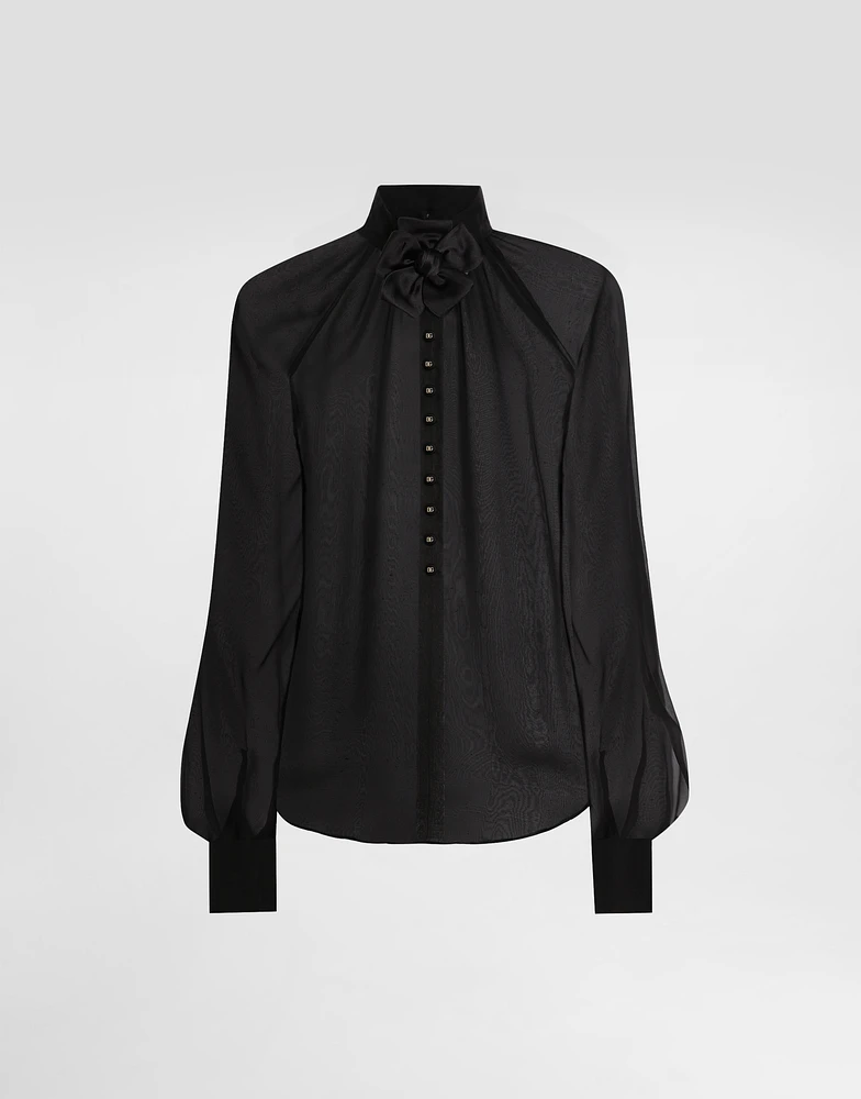 Chiffon blouse with flower detailing