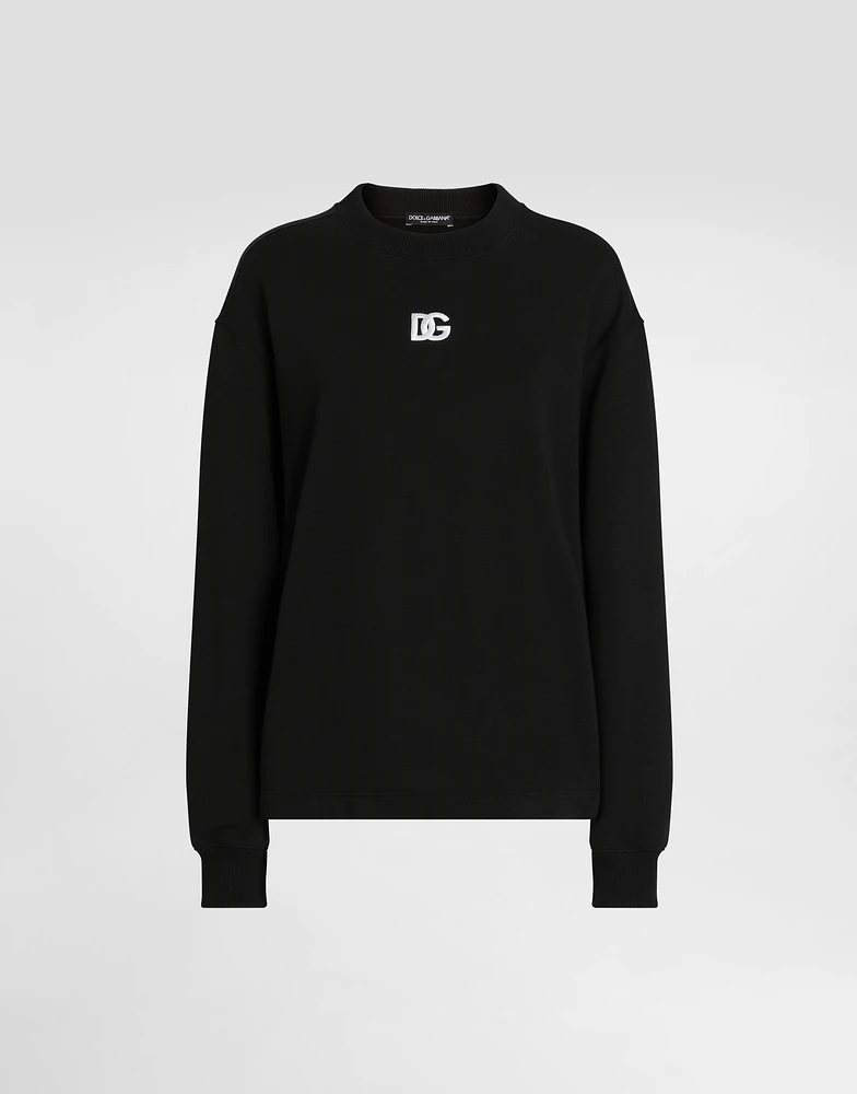 Jersey sweatshirt with DG embroidery