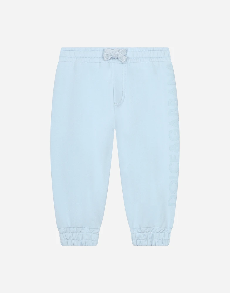 Jersey jogging pants with logo print