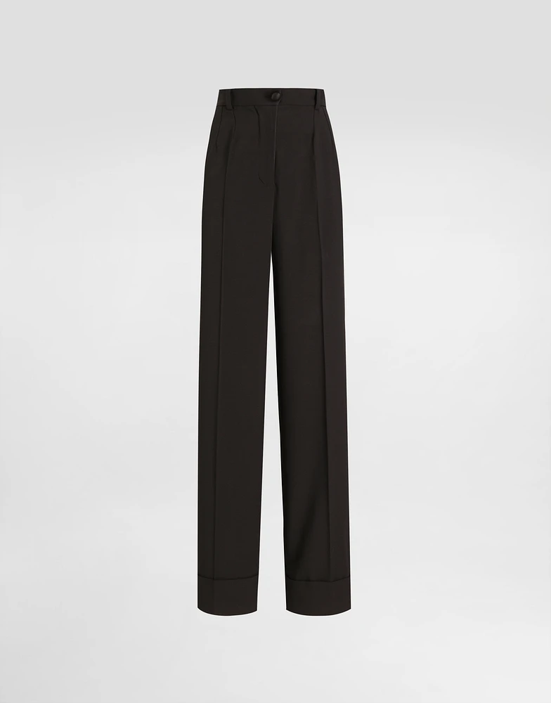 Flared woolen pants