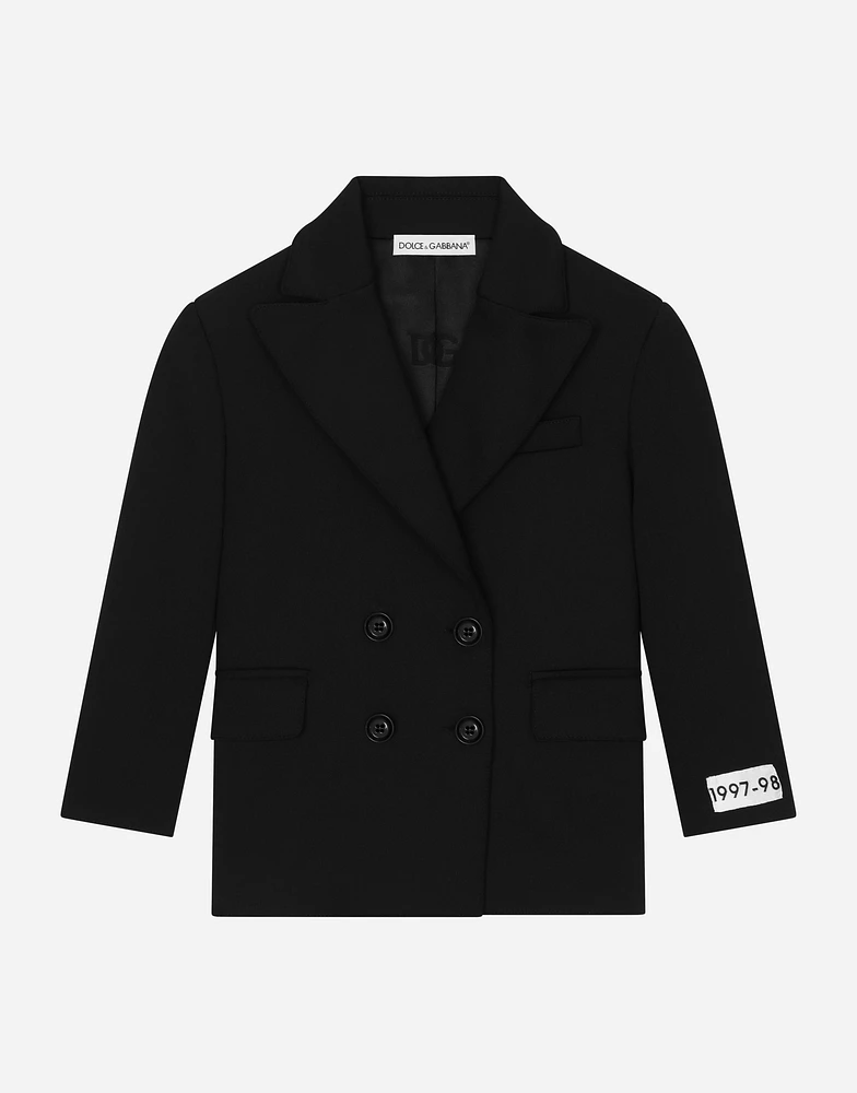 Double-breasted technical jersey jacket