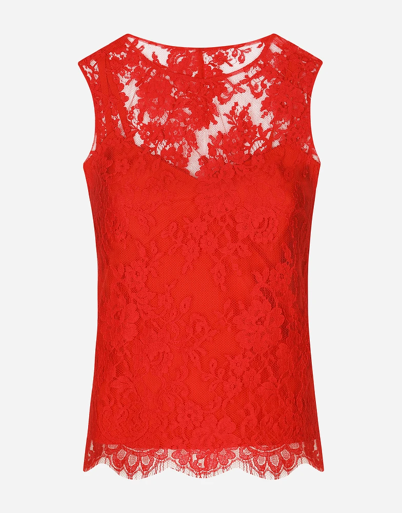Floral Chantilly lace top