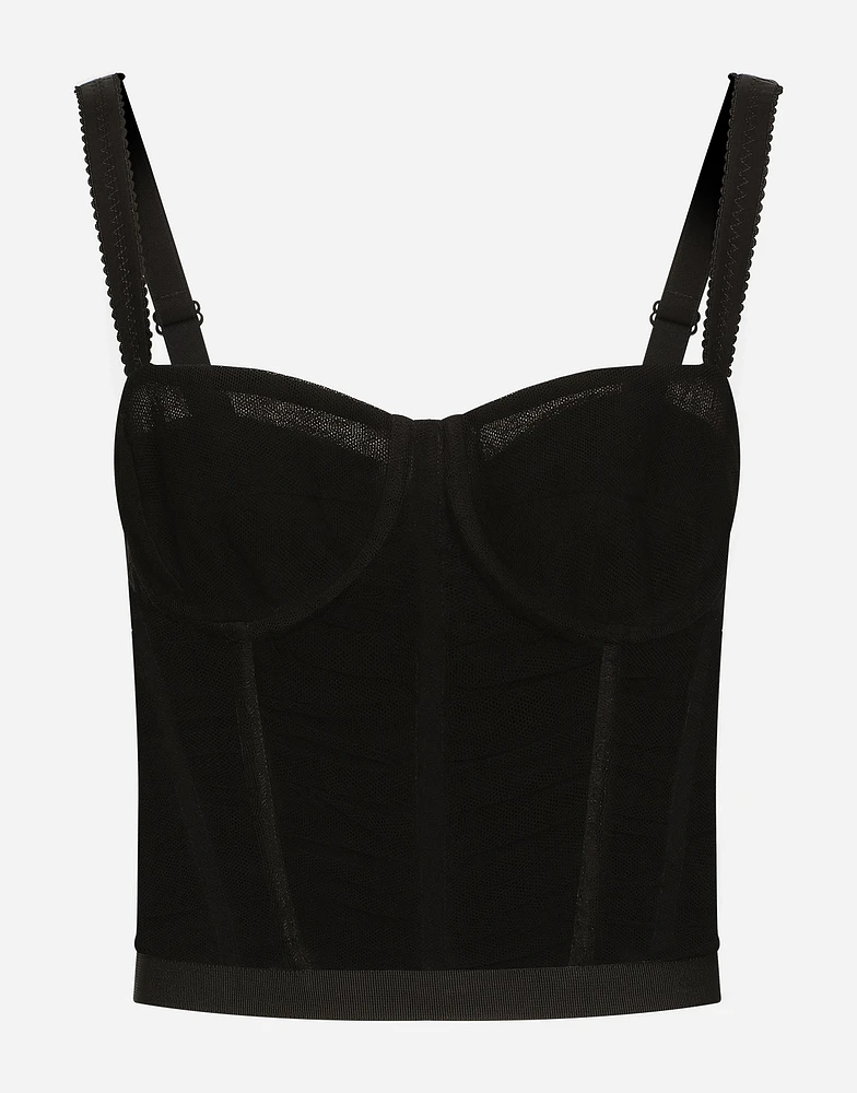Draped tulle corset