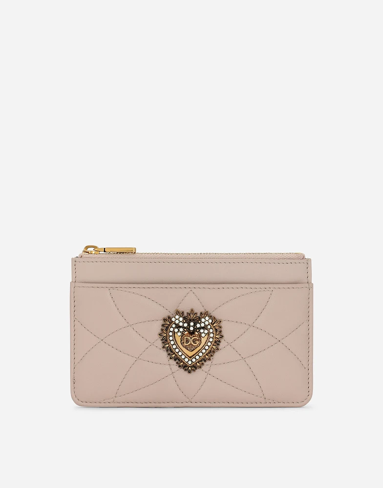 Medium Devotion card holder in quilted nappa leather