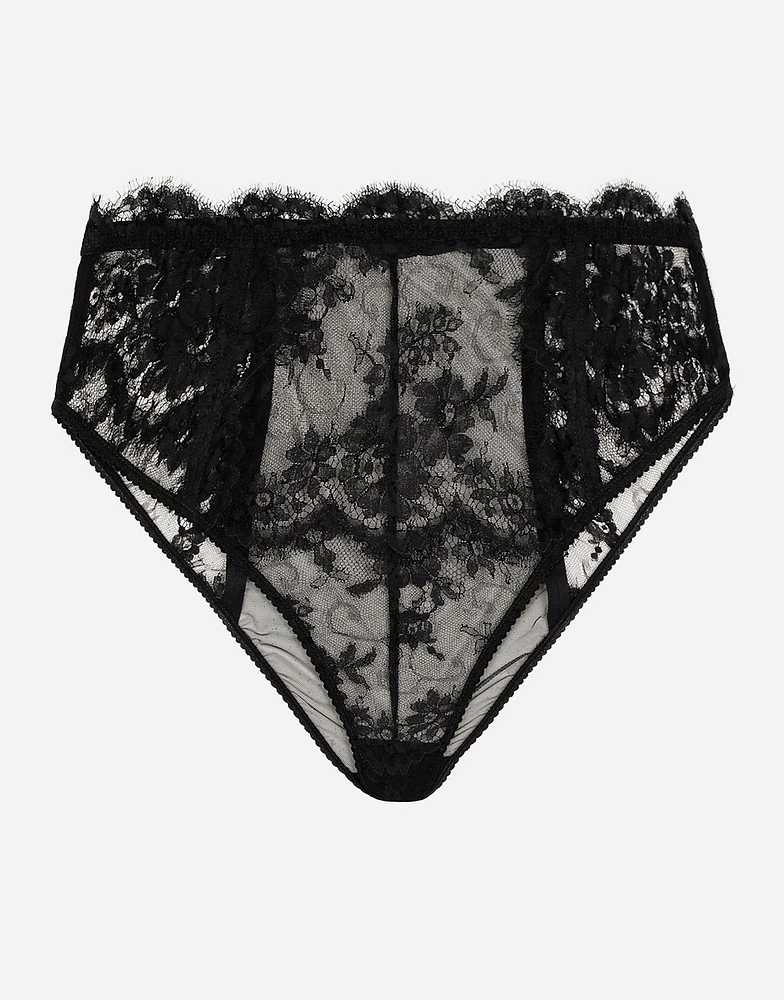 High-waisted lace briefs
