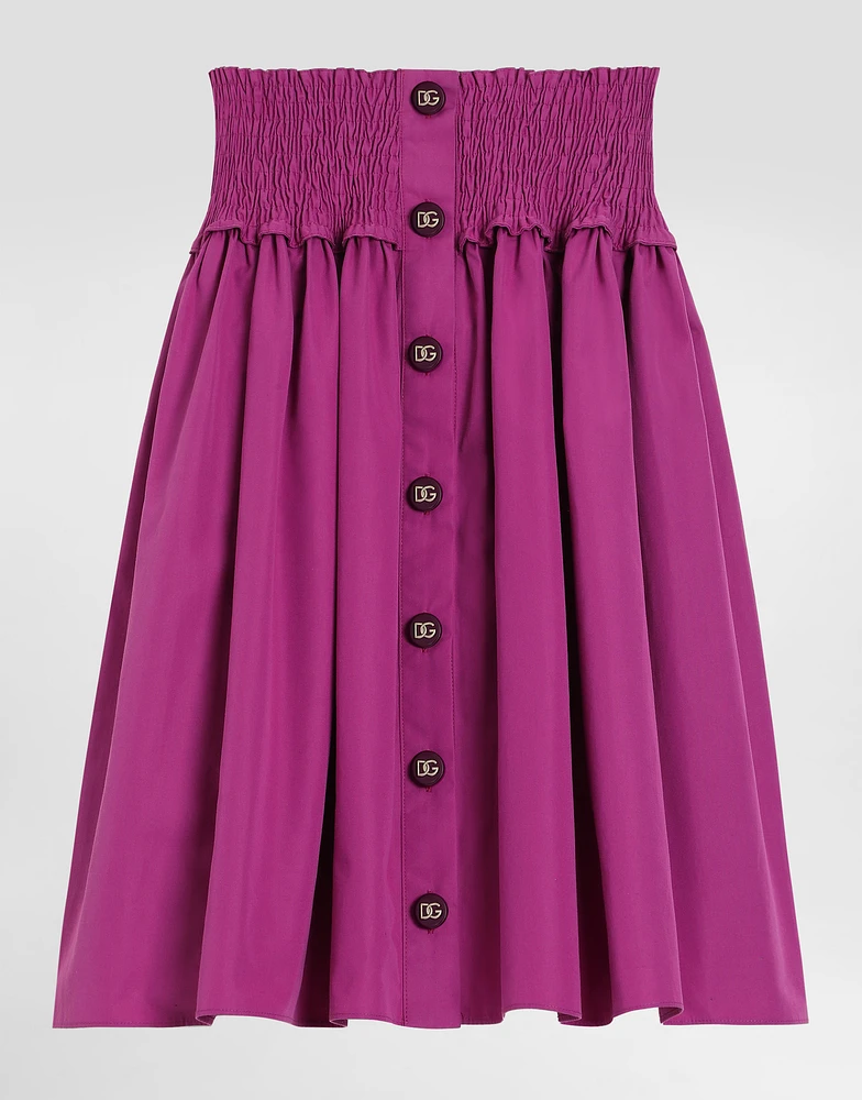 Poplin skirt with decorative buttons