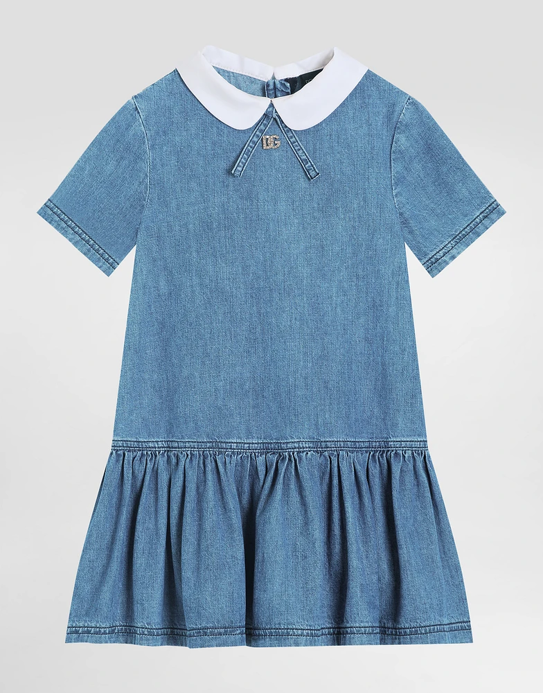 Chambray dress with DG logo