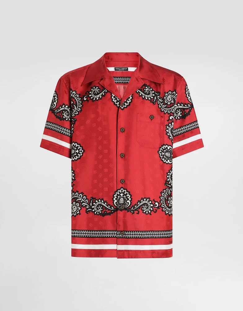 Silk shirt with bandanna print