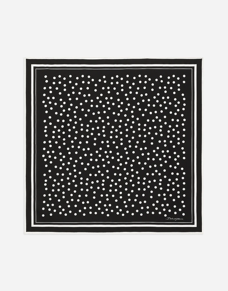 Polka-dot twill scarf (70x70)