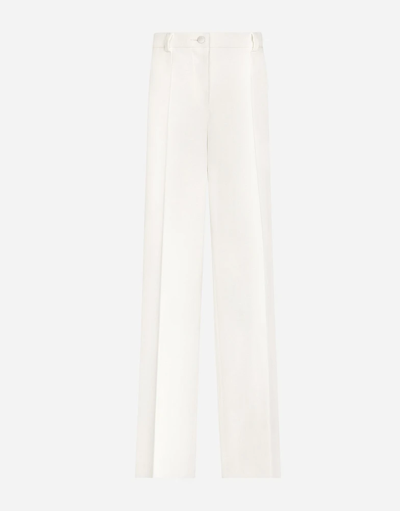 Flared double crepe pants