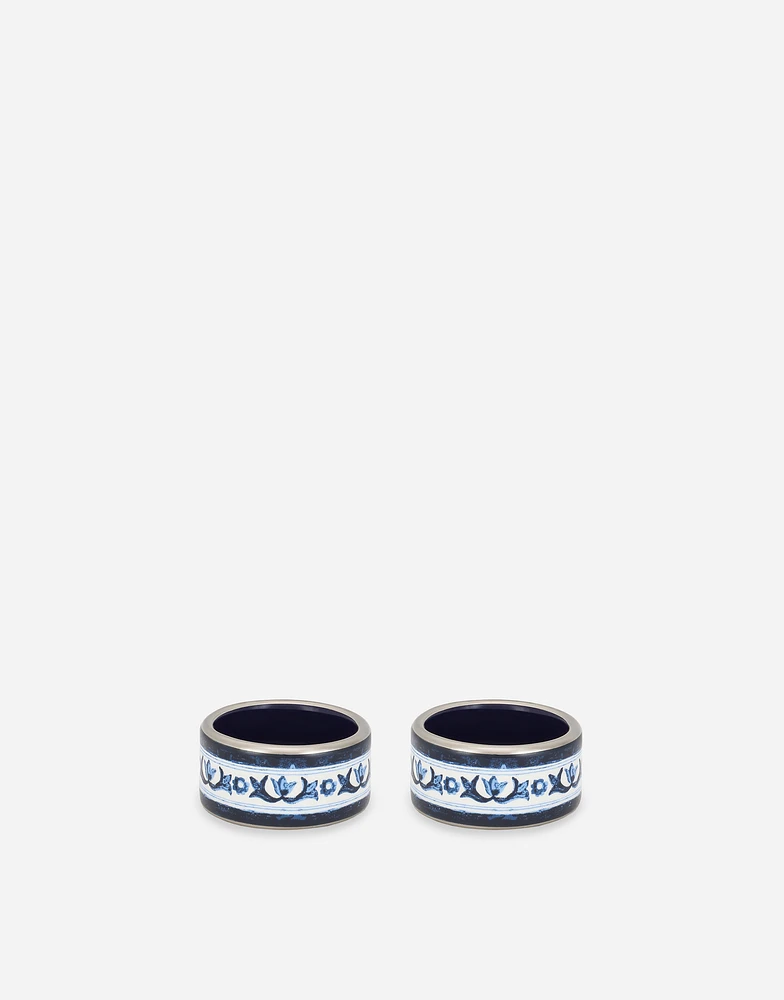 Set 2 Small Porcelain Napkin Rings