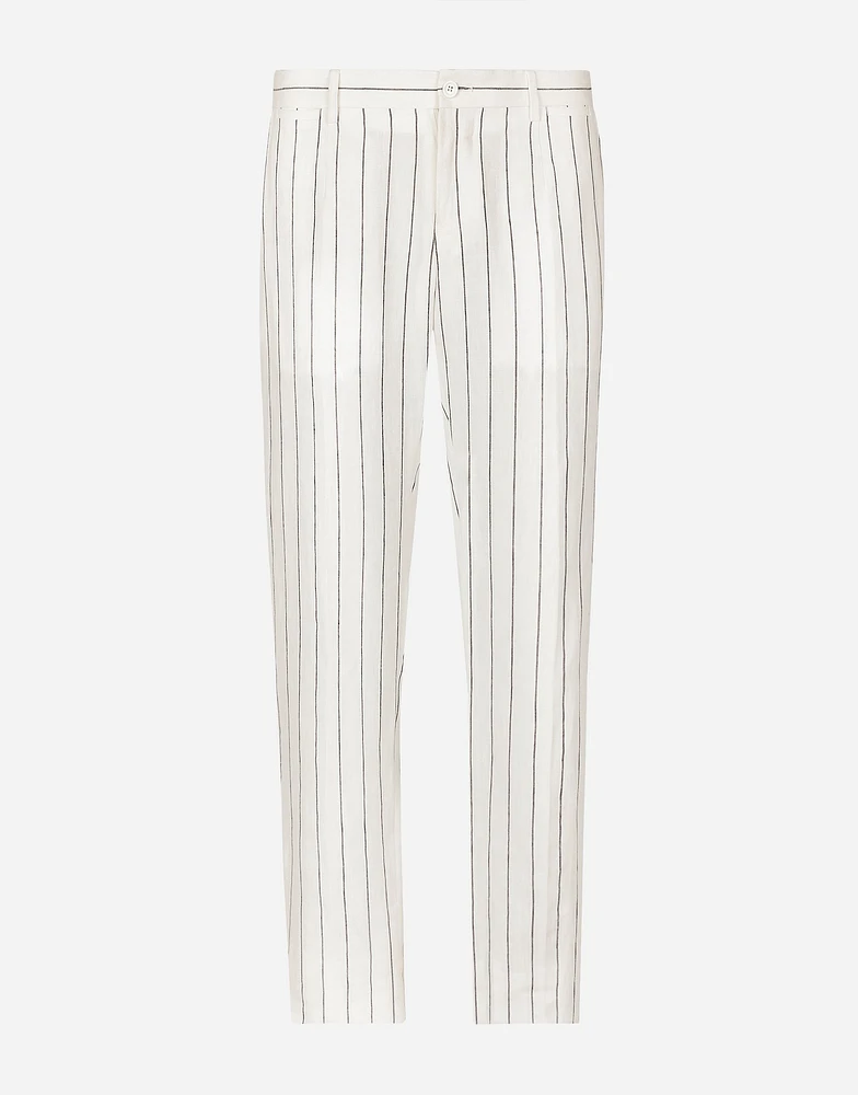 Pinstripe linen pants