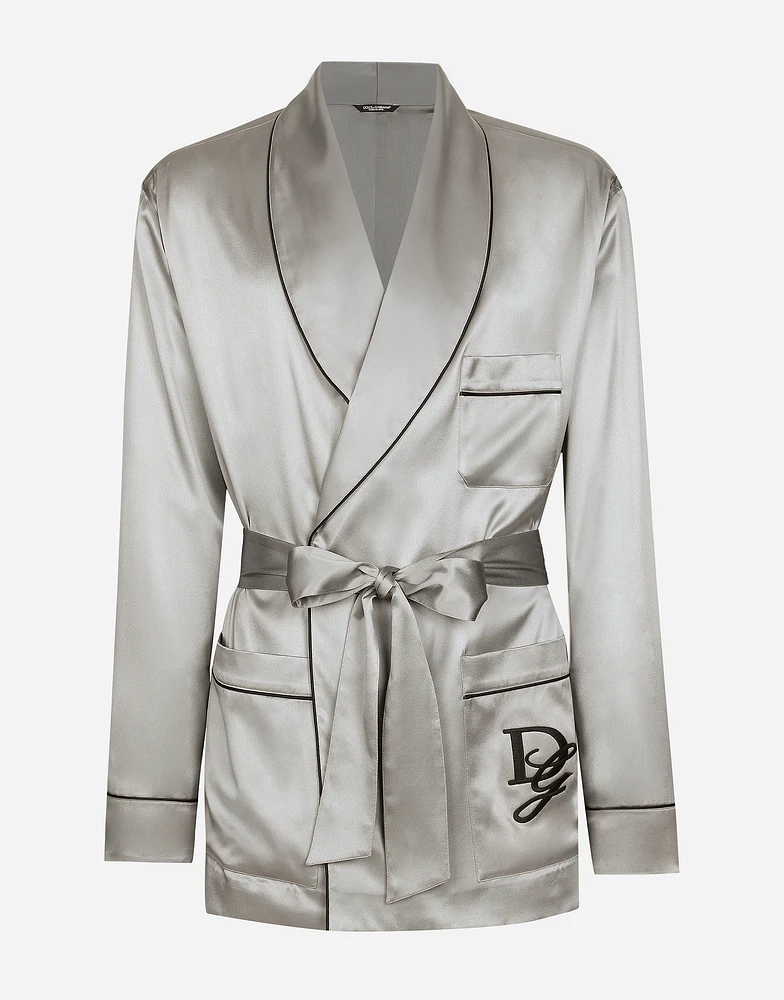 Silk satin robe