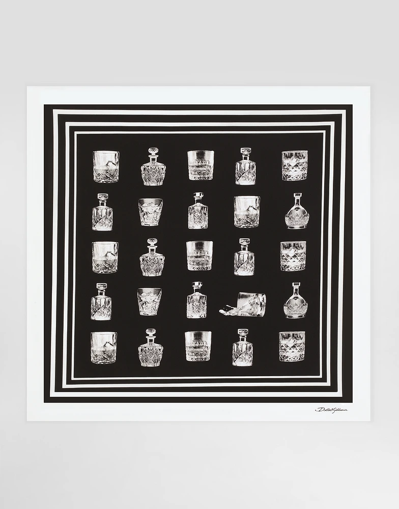 Silk scarf with liquor print