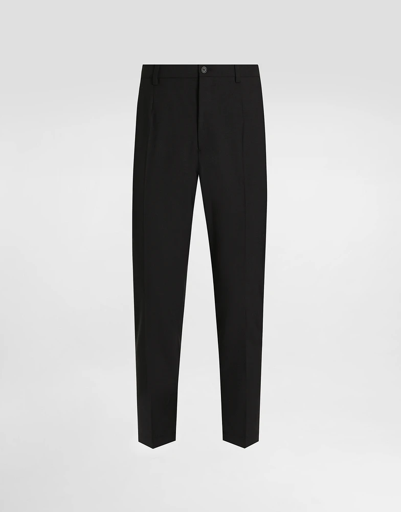 Stretch cotton pants with DG embroidery