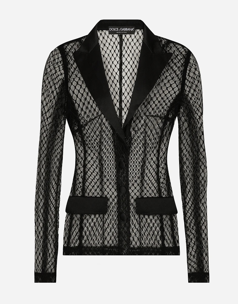 Single-breasted mesh Dolce tuxedo jacket