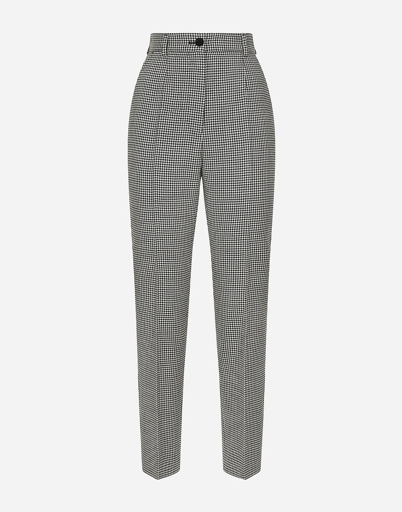 Tailored wool houndstooth pants
