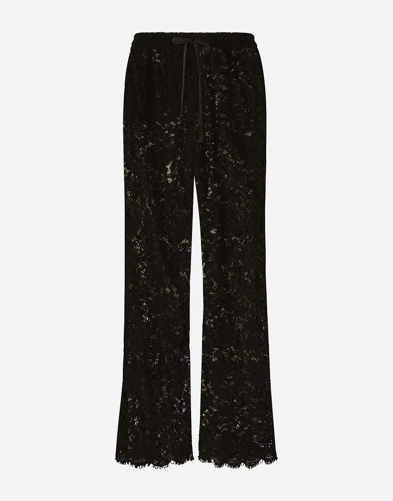Cordonetto lace jogging pants