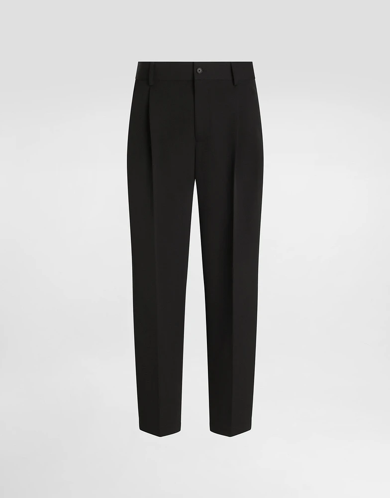 Wool pants with double darts
