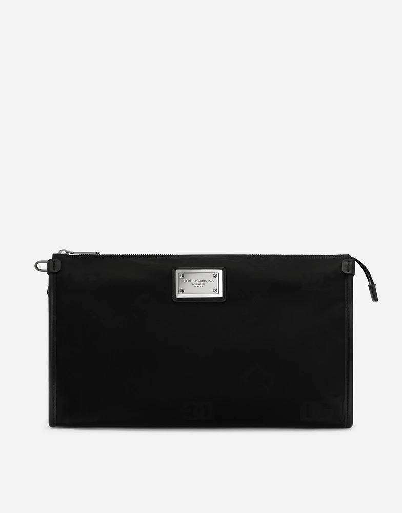Nylon pouch with logo