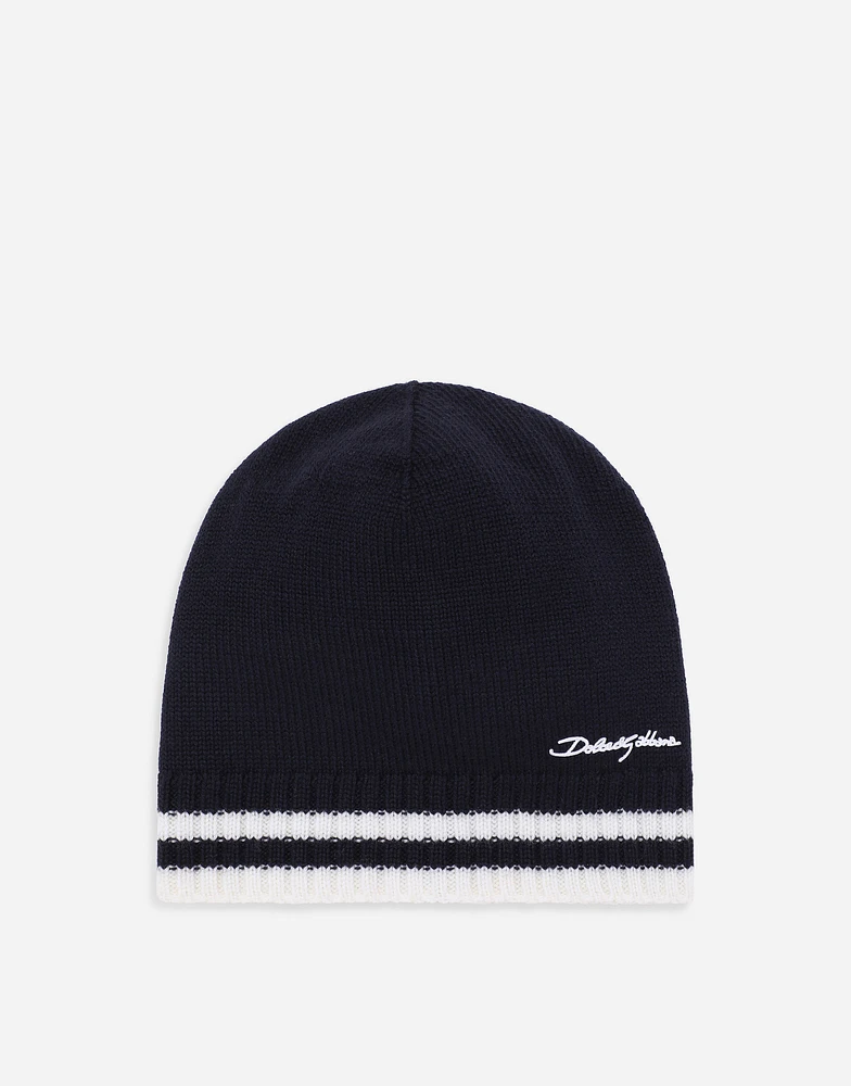 Knit hat with Dolce&Gabbana logo