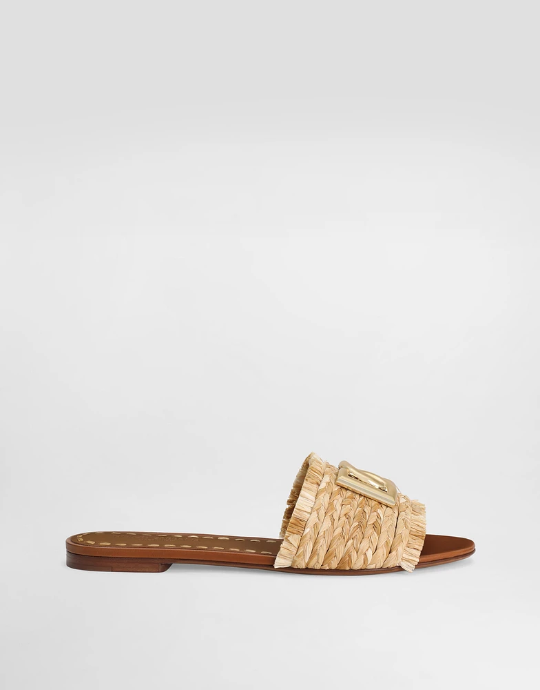 Rafia braided slipper