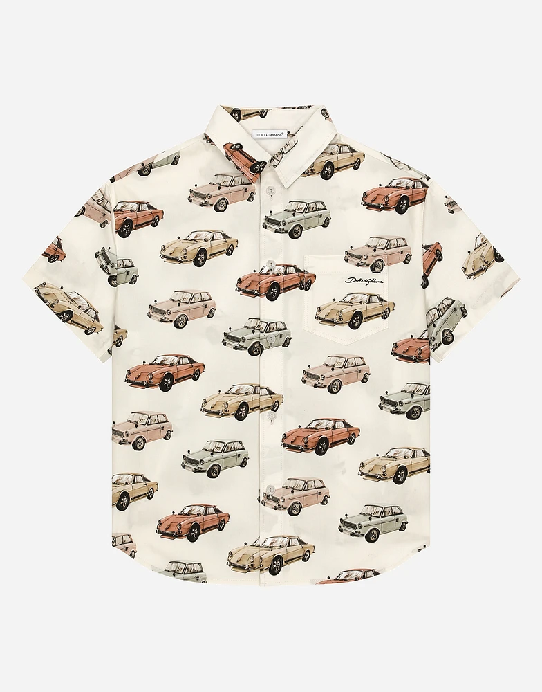 Printed poplin shirt